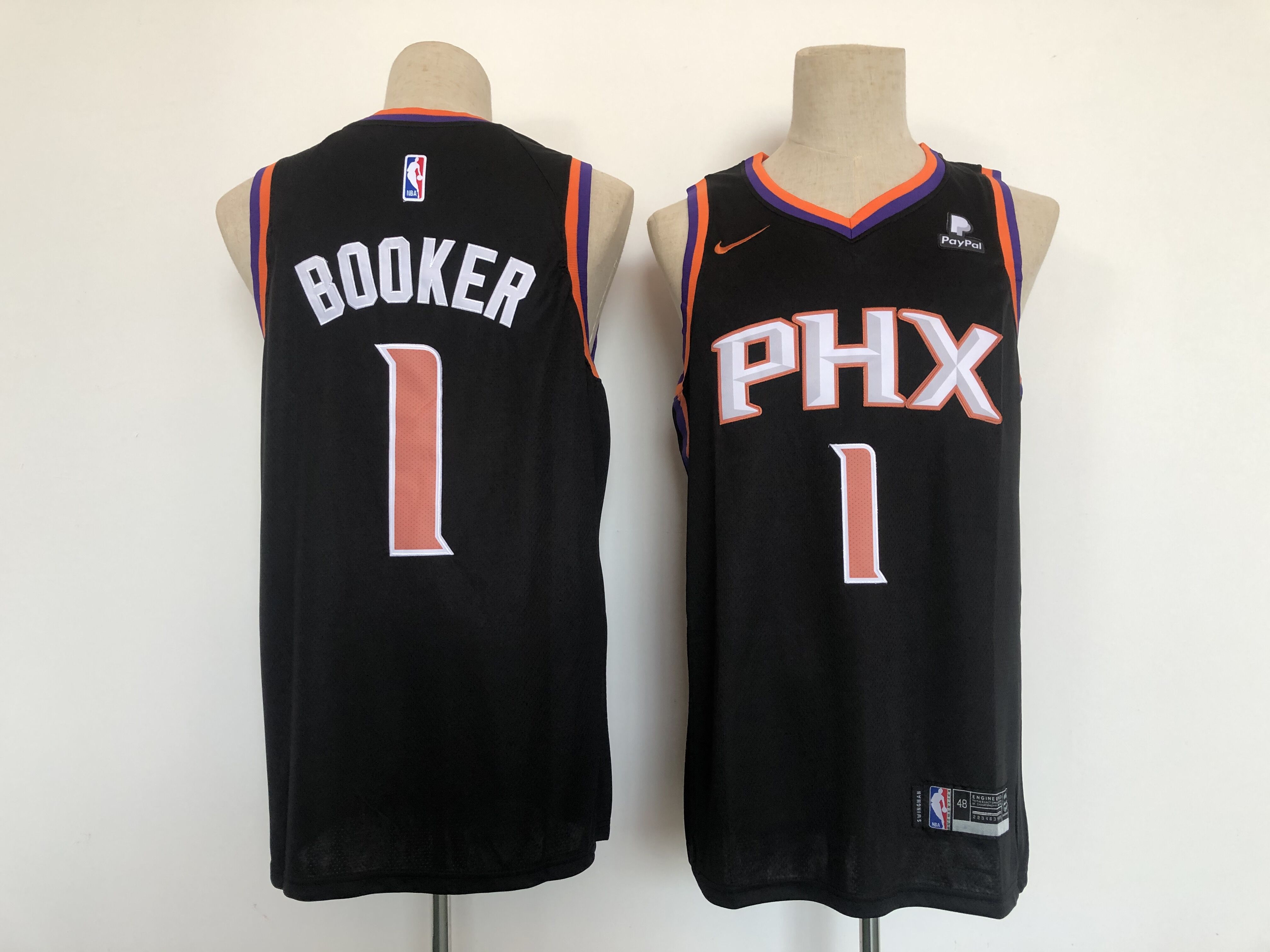 Men Phoenix Suns #1 Booker Black Game Nike 2021 NBA Jersey